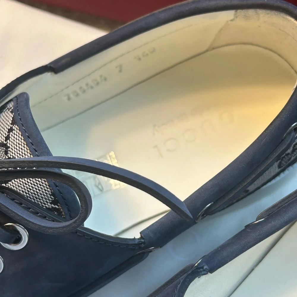 Gucci Men's Navy boat Boat Shoes NWT UK7 /US8